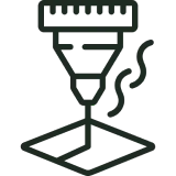 Laser cutting icon with ruler top